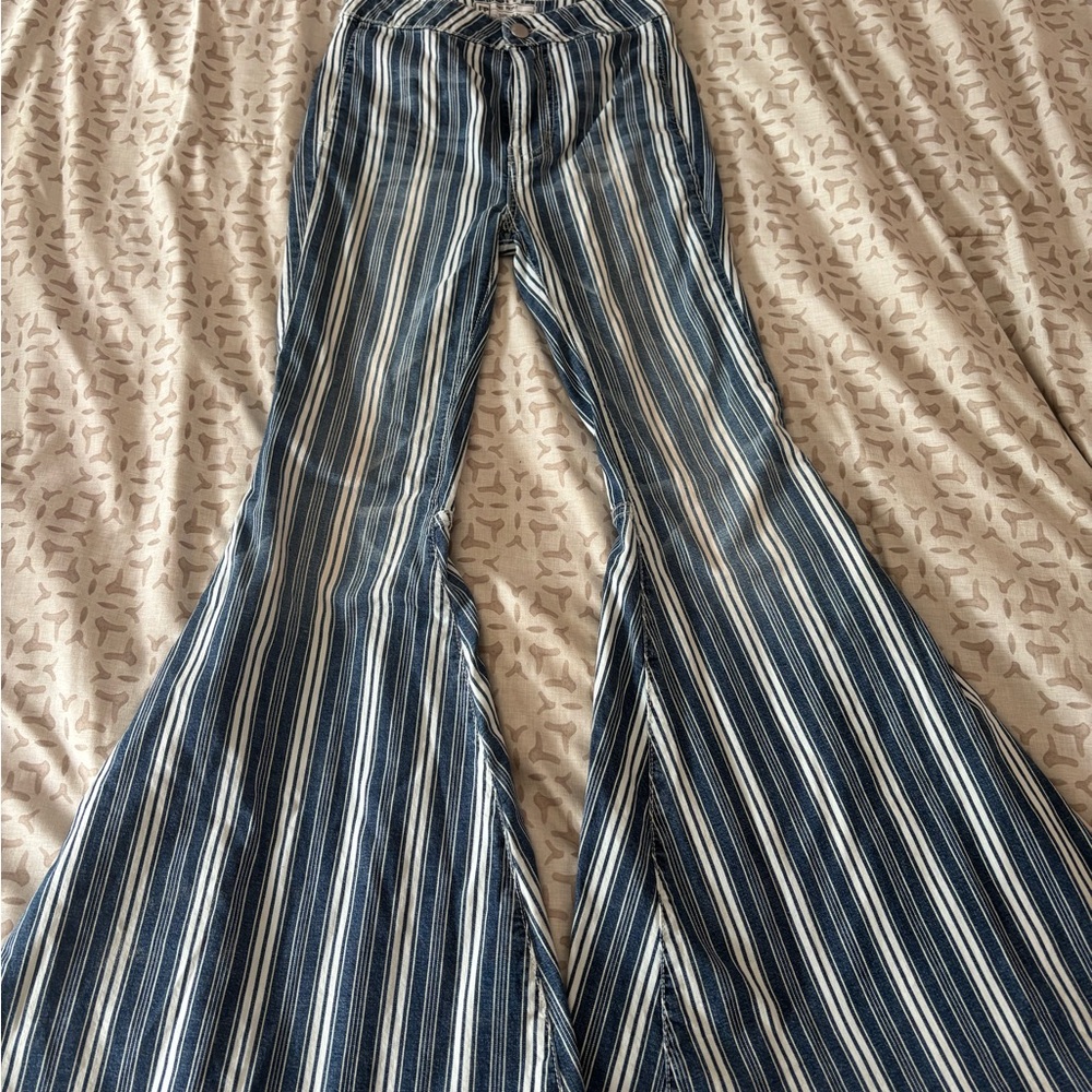 Free people Striped Flare Jeans - Picture 4 of 11